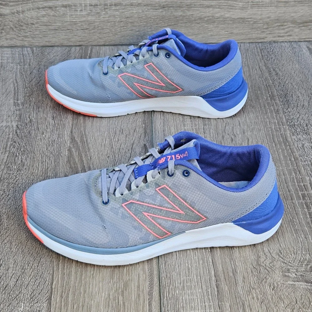 New Balance 715v4 Womens 9 Grey Blue Coral Training Shoes WX715CC4 Low Top
